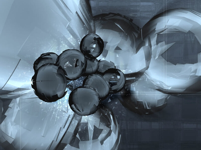 abstract geometric sphere cluster