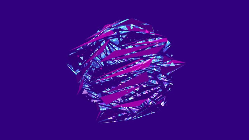 Abstract Geometric Sphere — Purple, Hypnotic