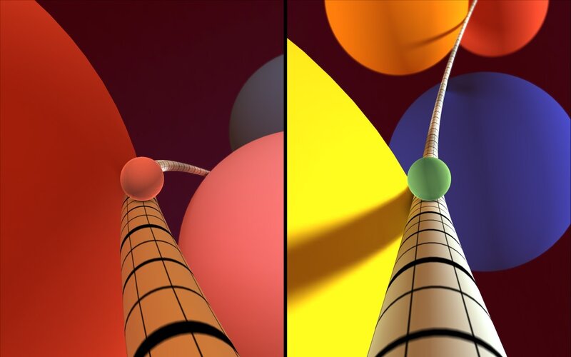 Abstract Geometric Spheres — Red