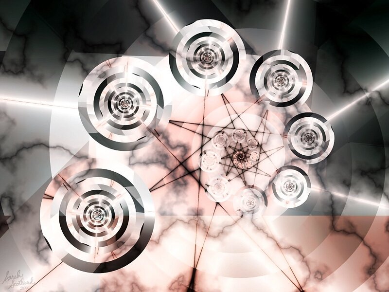 Abstract geometric spiral design