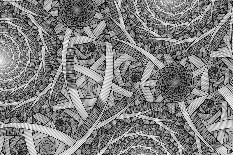 Abstract geometric spiral pattern