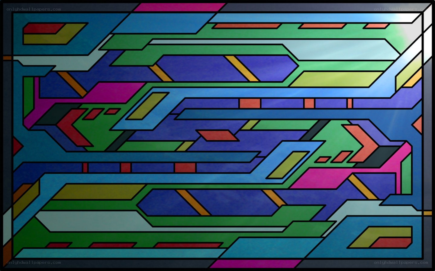 Abstract geometric stained glass