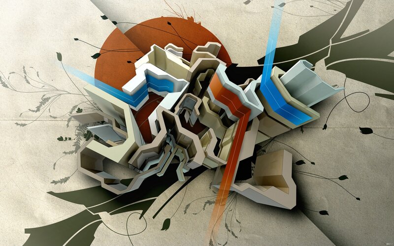 Abstract Geometric Structure — Beige, Dynamic