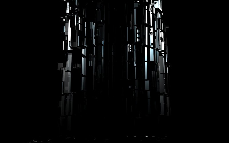 Abstract Geometric Structure — Black, Dark, 3d Render
