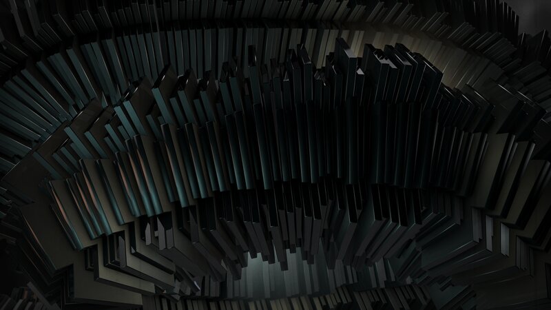 Abstract Geometric Structure — Black, Dramatic, 3d Render