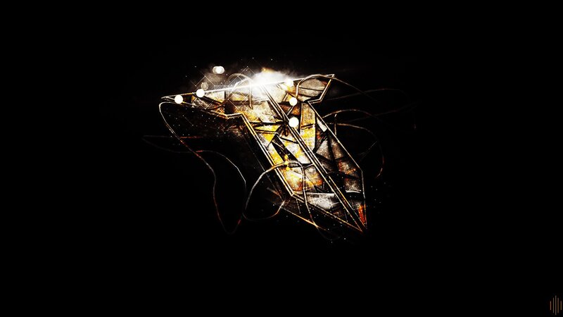 Abstract Geometric Structure — Black, Dramatic, Digital Art, Lights