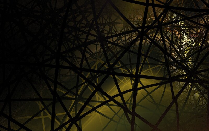 Abstract Geometric Structure — Black, Dramatic, Digital Art, Lines, Light