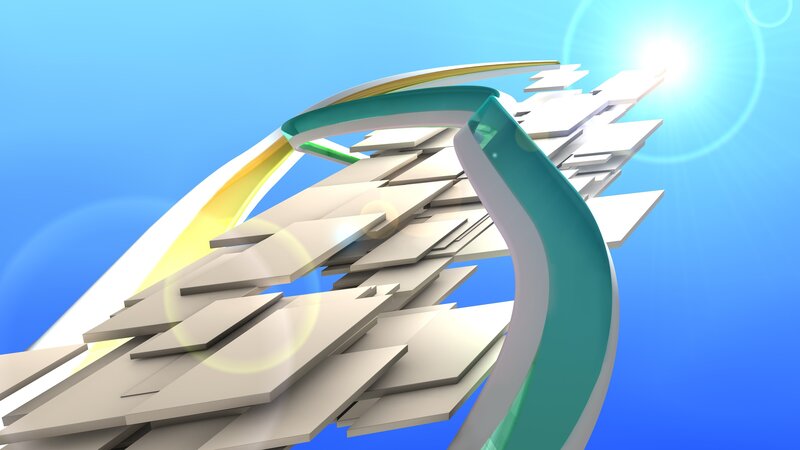 Abstract Geometric Structure — Blue, Bright