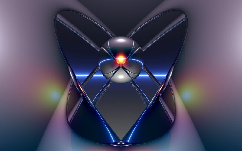 Abstract Geometric Structure — Blue, Dramatic, Digital Art