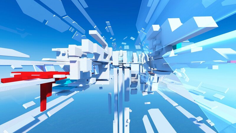 Abstract Geometric Structure — Blue, Futuristic