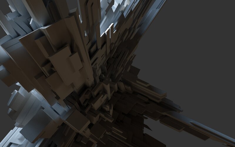 Abstract Geometric Structure — Gray, Dark