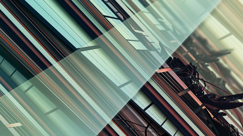 Abstract Geometric Structure — Green, Dramatic