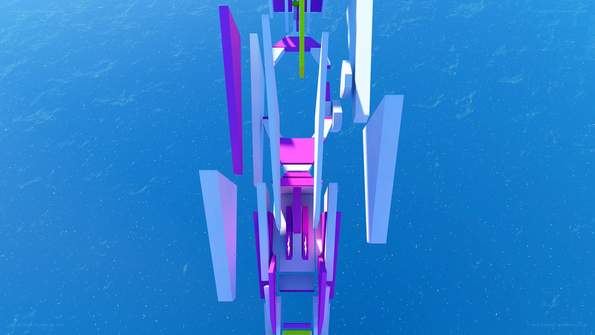abstract geometric structure in blue
