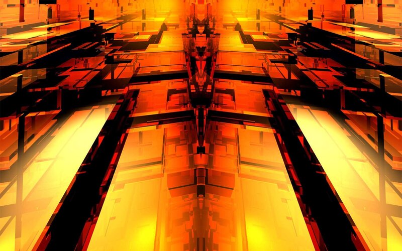Abstract Geometric Structure — Orange, Dramatic