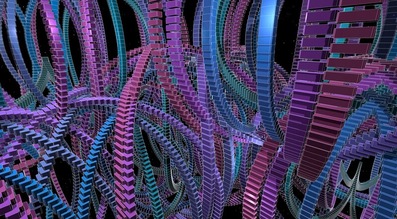 Abstract Geometric Structure — Purple, Complex