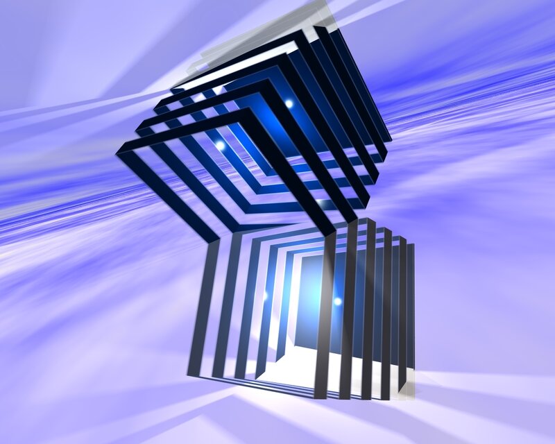 Abstract Geometric Structure — Purple, Dynamic, 3d Render