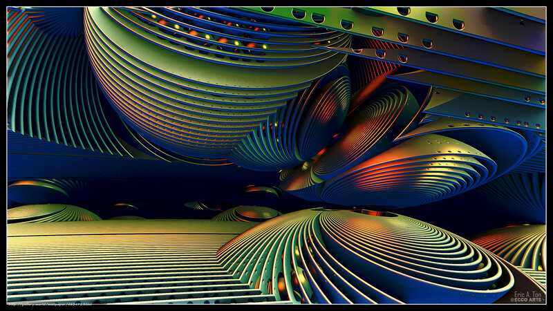 Abstract Geometric Structures — Blue, Dramatic