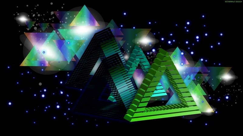 Abstract geometric triangle art