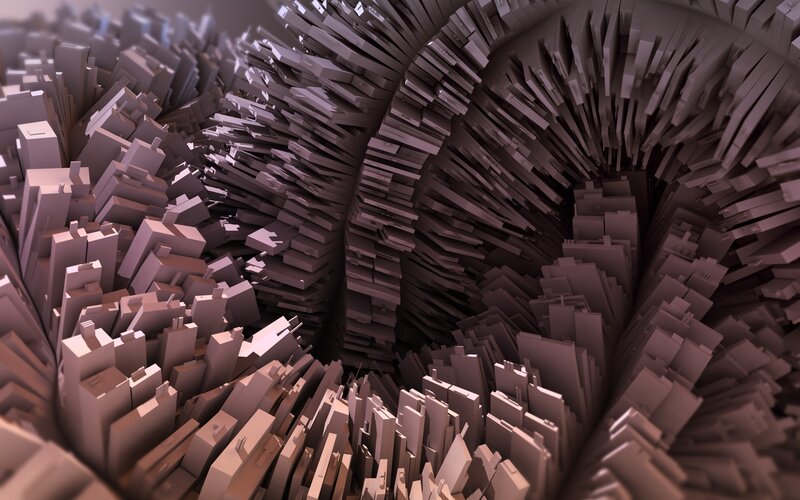 Abstract Geometric Tunnel — Gray, Dark