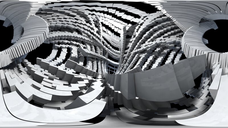 Abstract geometric tunnel structure