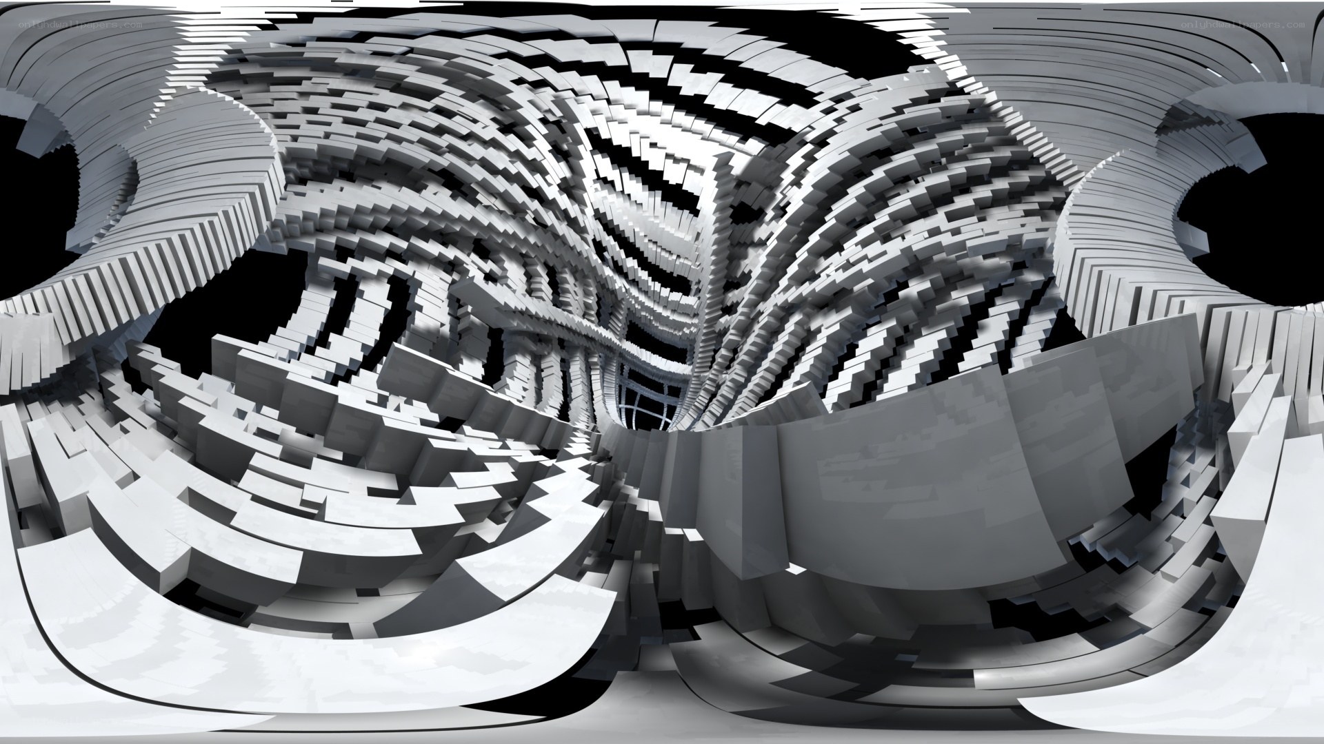 Abstract geometric tunnel structure