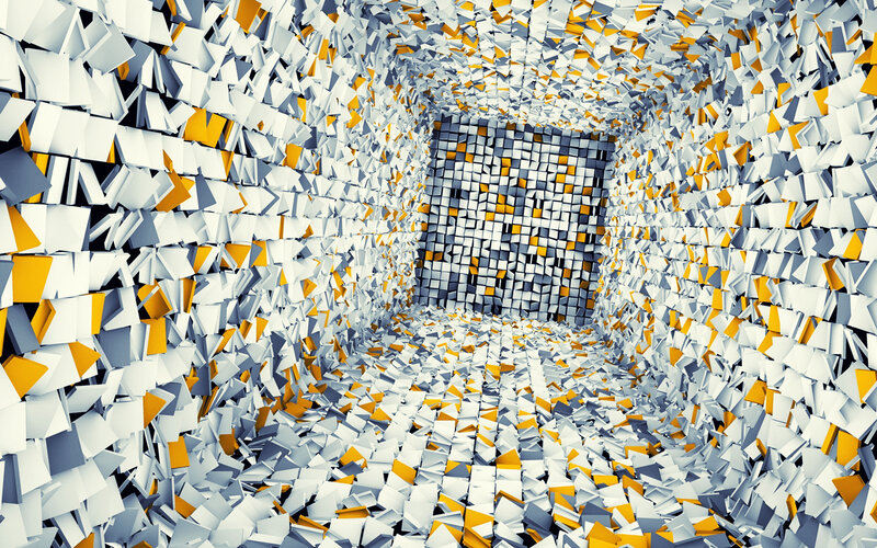 Abstract Geometric Tunnel — White