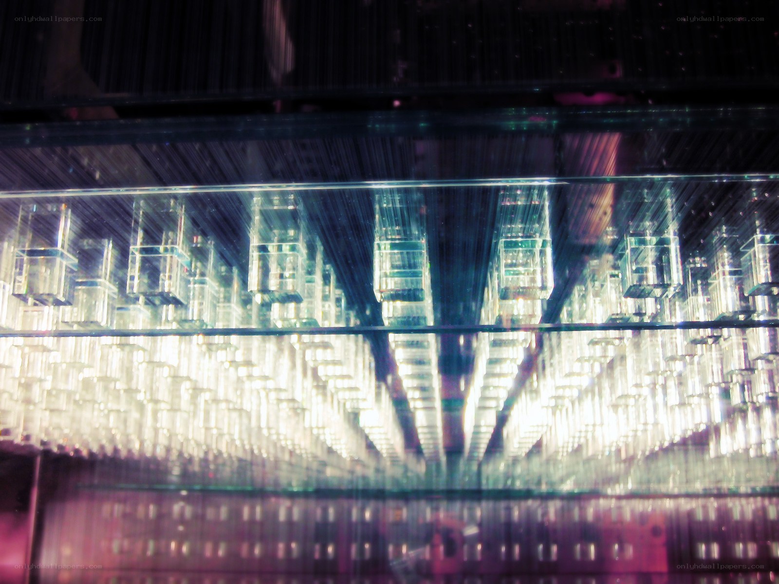 Abstract glass cube installation