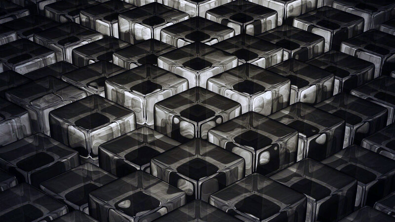 Abstract glass cube pattern