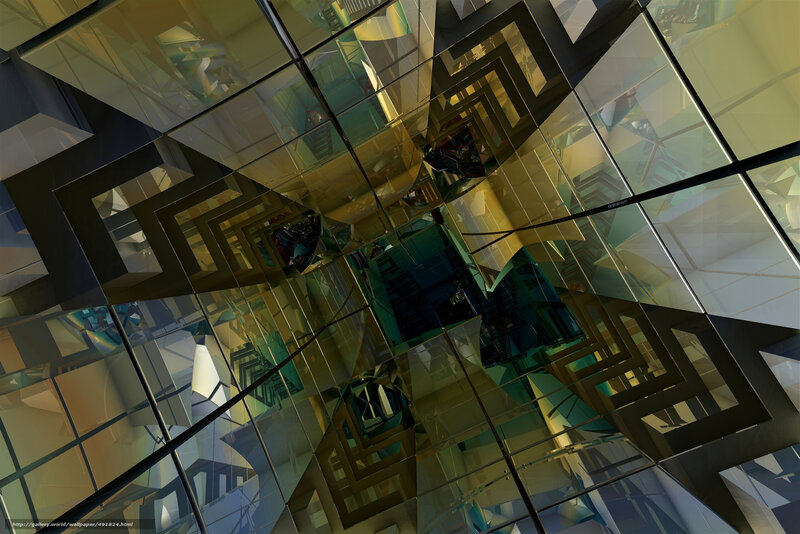 Abstract glass cube structure