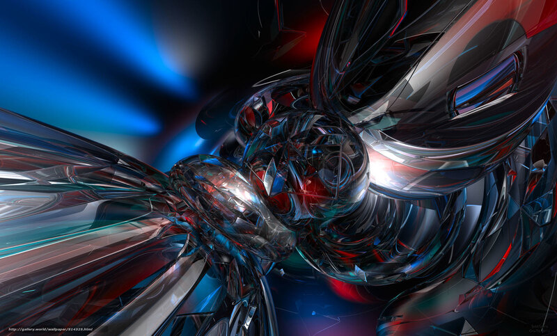 Abstract Glass-like Forms — Blue, Dramatic