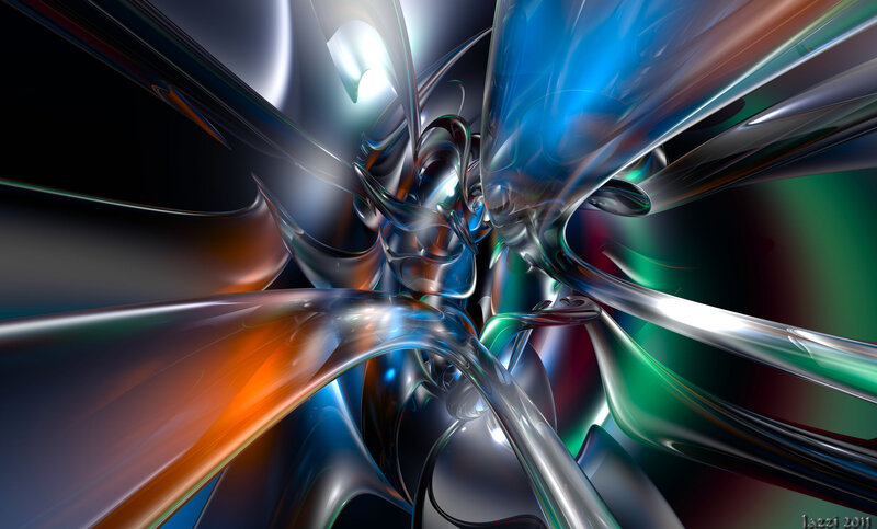 Abstract Glass-like Forms — Blue