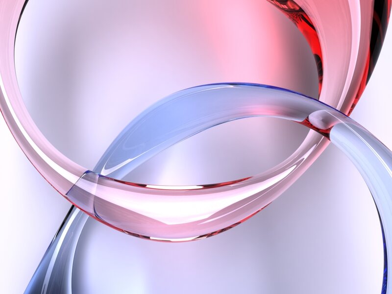 Abstract glass ring sculpture