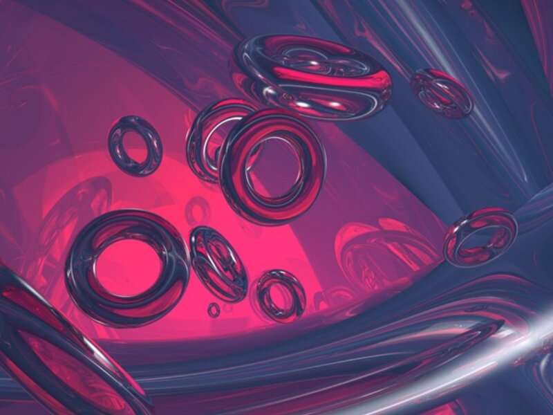 Abstract glass rings in vibrant colors