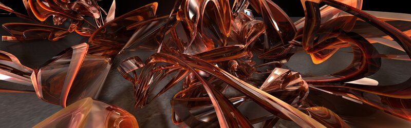 Abstract Glass Sculpture — Brown, Dramatic
