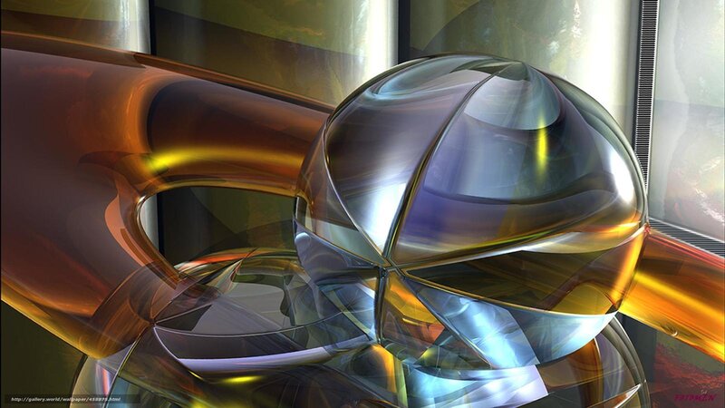 Abstract Glass Sculpture — Gold