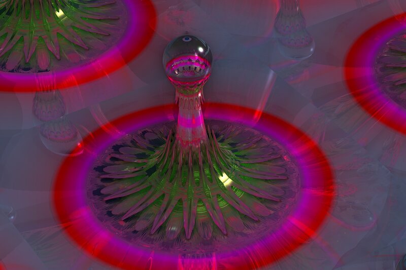 Abstract Glass Sculpture — Green, Hypnotic