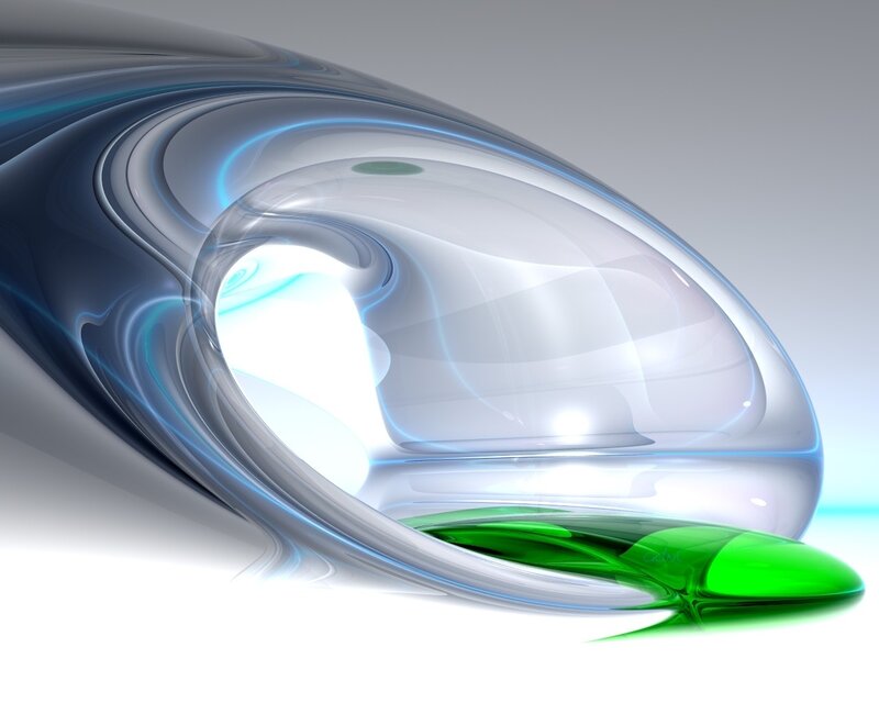 Abstract Glass Sculpture — Green