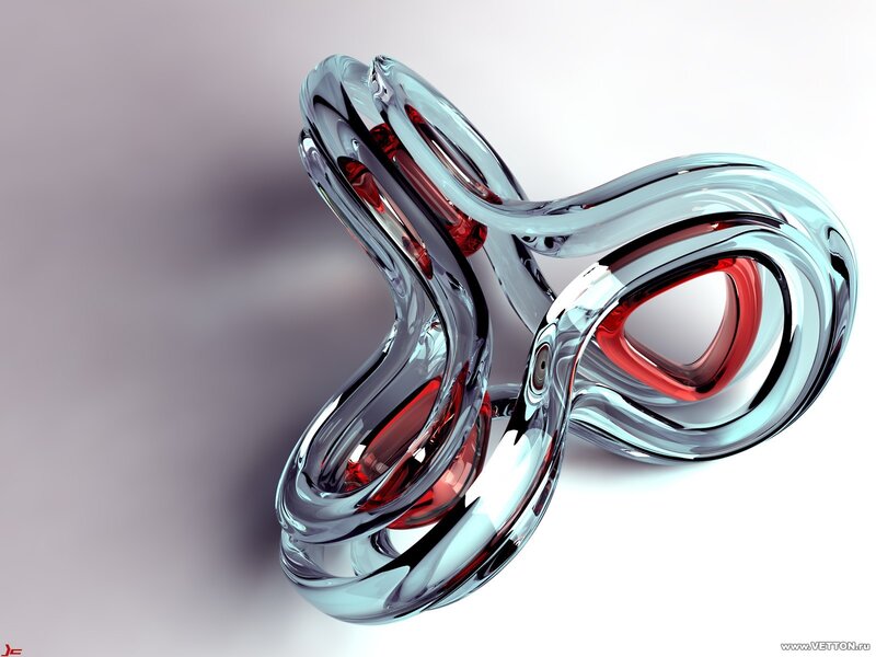 Abstract Glass Sculpture — Silver, Modern