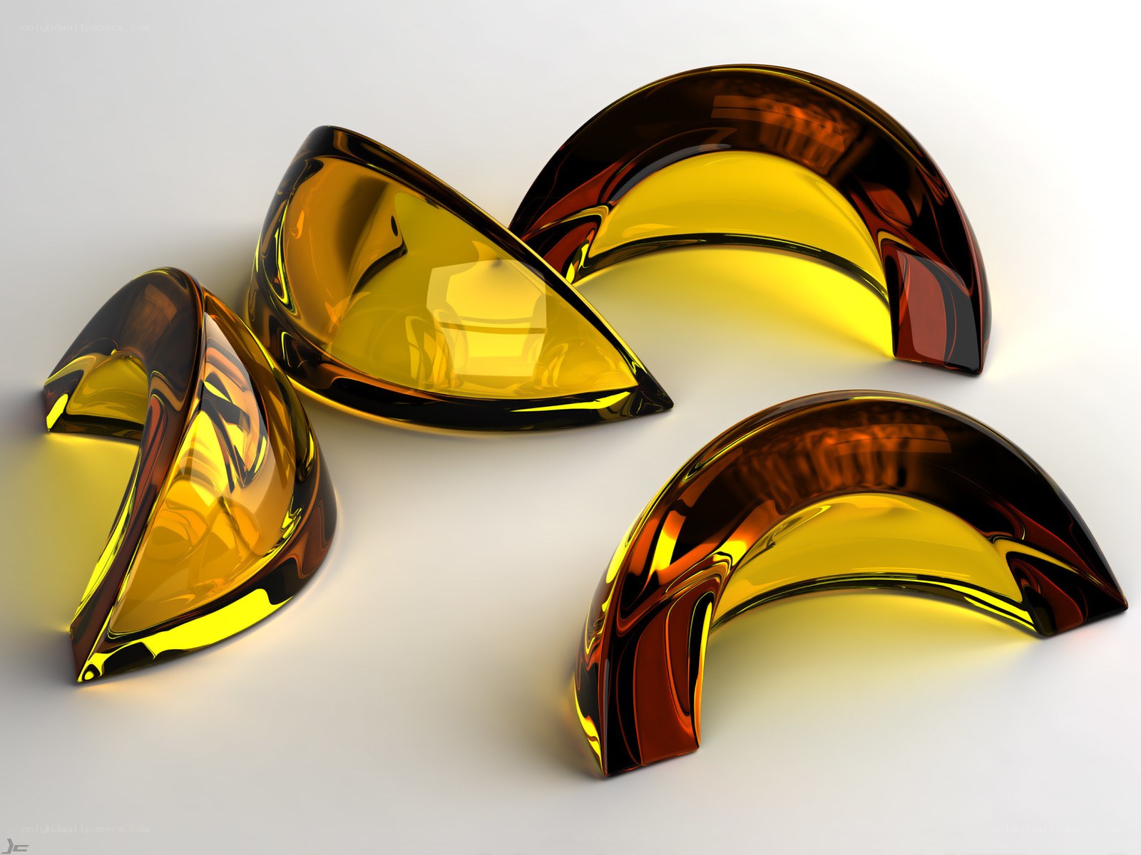 Abstract glass sculptures