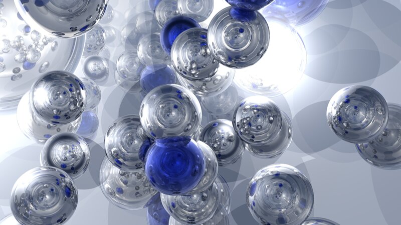 Abstract glass spheres