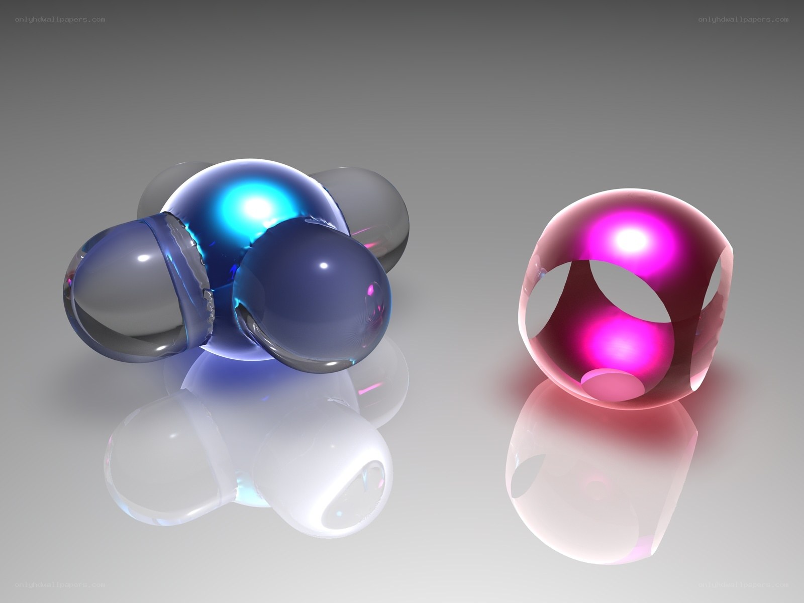 Abstract glass spheres