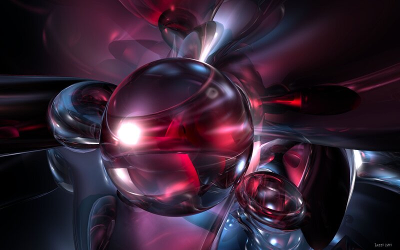 Abstract Glass Spheres — Red, Dramatic