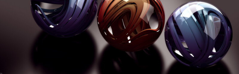 Abstract glass spheres with swirls