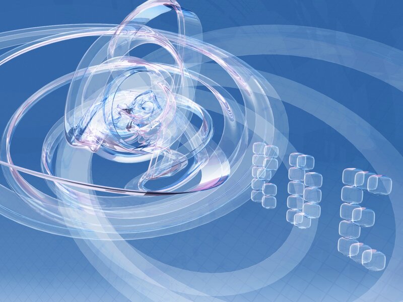 Abstract Glass Spirals — Blue