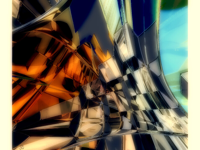 Abstract Glass Structure — Orange