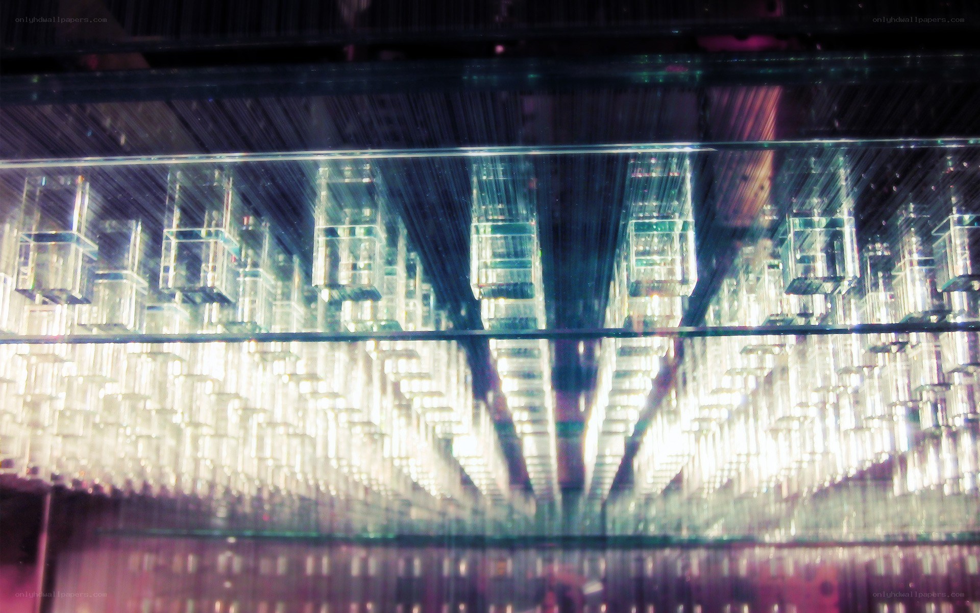 Abstract glass structure with reflections