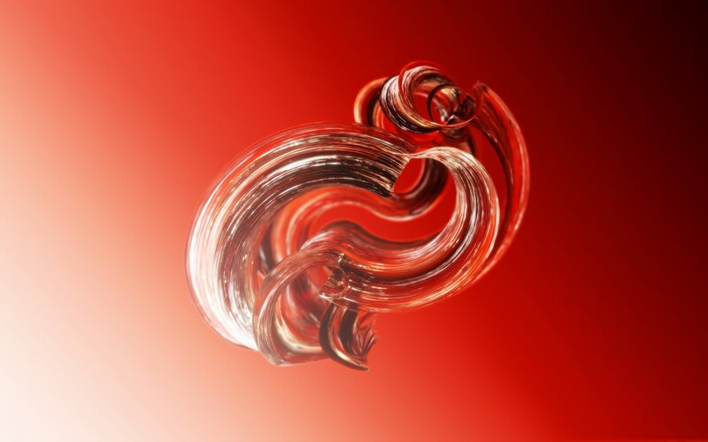 Abstract Glass Swirl — Red
