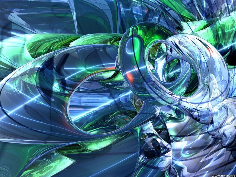 Abstract Glass Swirls — Green
