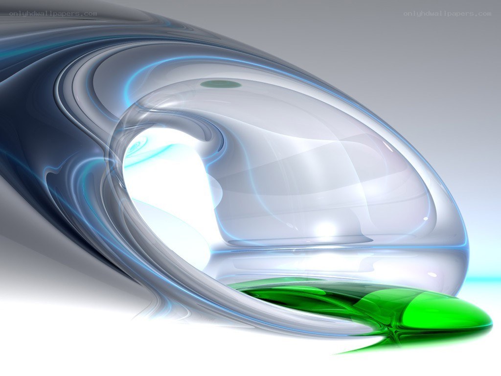 Abstract glass wave with green accent