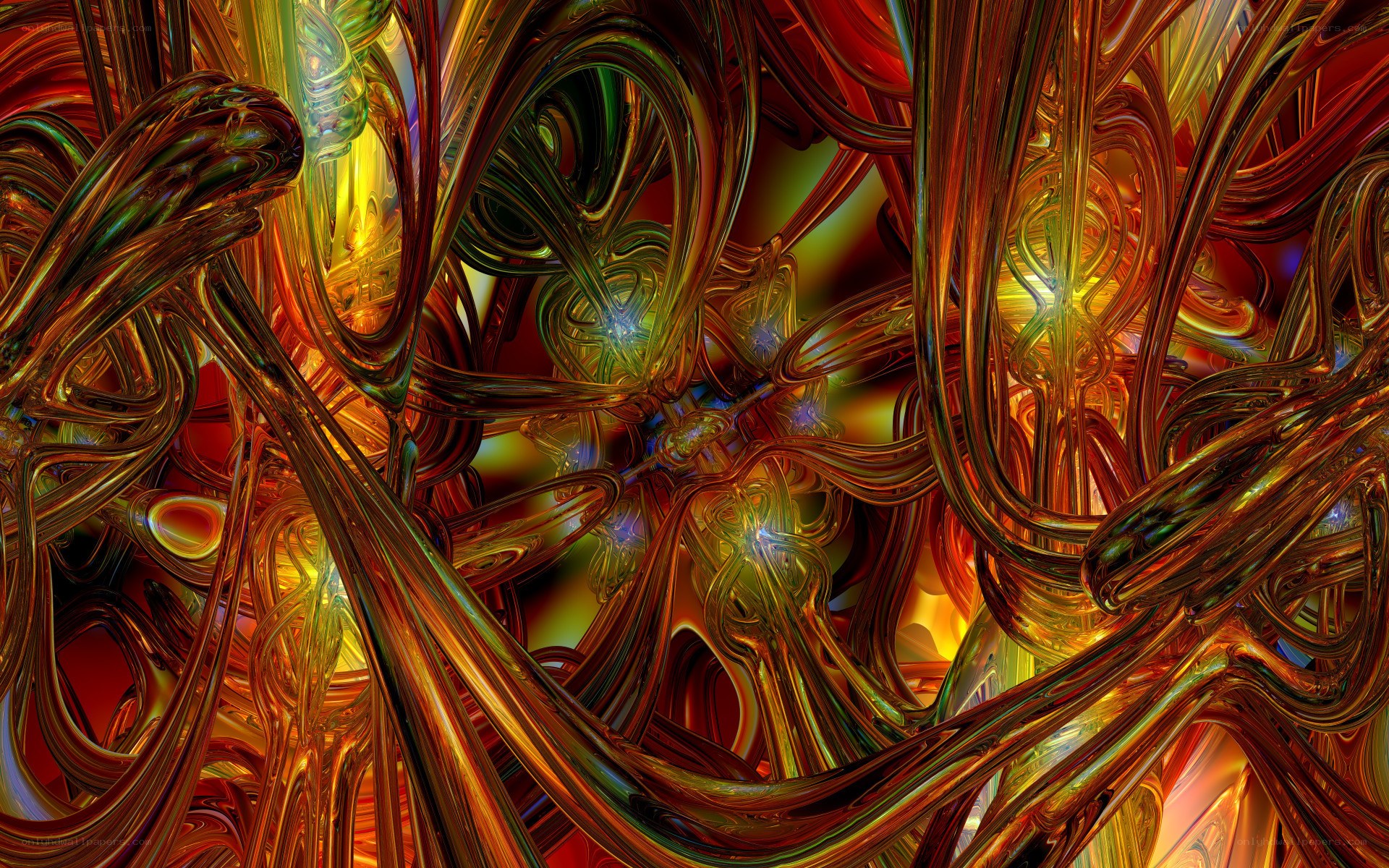 Abstract glassy fractal forms